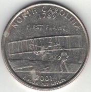 USA quarter dollar 25 centów 2001 North Carolina P nr 2