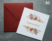 Zaproszenia ślub wesele jesienne liscie ramka