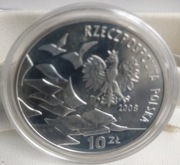10 zł 2008  40. ROCZNICA MARCA ’68  Ag 925  stan kolekcjonerski (nie UNC)
