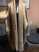 ZARA długi sweter kardigan płaszcz wdzianko narzutka oversize wzory gruby
