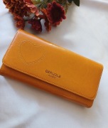 Damski duży portfel- Żółty Naturalna skóra