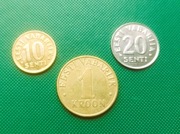 ESTONIA - Zestaw 3 monet każda inna 1 10 20 Senti Korona 1998 1999 2000 y15