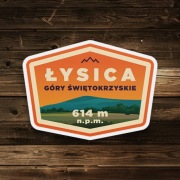 Łysica - Góry Świętokrzyskie - turystyczna naklejka górska 8x6 cm