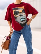 T-shirt damski Basic oversize PRINT NADRUK  Polska marka 