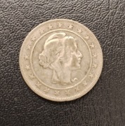 Srebrna moneta 2000 Réis Brazylia 1924 Pierwsza Republika Głowa Wolno