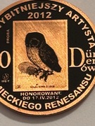 Dürer. Moneta kolekcjonerska fi 32 mm. Miedź patyna. Gyges