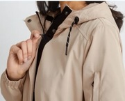 Kurtka beżowa trencz parka płaszczyk C&A z kapturem 36 S 24 hm