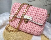 Torebka ręcznie zrobiona z poliestrowego sznurka