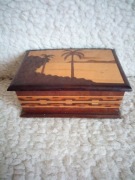 kasetka drewniana vintage 