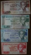 Malta 2, 5, 10, 20 lira 1967 (1986) P.37-40 Rzadkie
