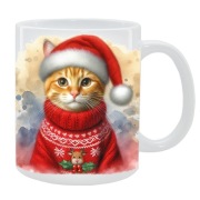 KUBEK Z KOTEM NA ŚWIĘTA, PREZENT, PERSONALIZOWANY, 24HWYS