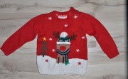 348* Świąteczny sweter renifer Rudolf  9/12 msc_ 80 cm