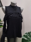 Bluzka hiszpanka z długimi rękawami falbankami XL