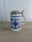 Kufel porcelanowy z cynowym wieczkiem – Lichte (GDR)