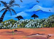 Afrykański obraz z Ghany sygnatura 3EL