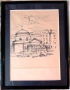 Antoni Uniechowski kościół Św. Aleksandra, rysunek, Warszawa około 1962