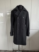 Elegancki dwurzędowy płaszcz wełniany z podszewką H&m rozmiar 52