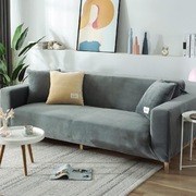 Aksamitny pokrowiec na kanapę - szary 180-210cm