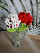 Kwiaty na szydełku, goździki