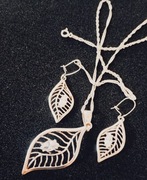 Duże Nowe srebrne 925 kolczyki z kamieniem ,wisiorek 925