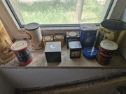 Retro puszki po cukierkach kawie herbacie ciastkach itp PRL lata 80'