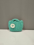 Szydełkowa torebka koszyczek dla dziewczynki |Miętowa |Handmade |2–4 lata