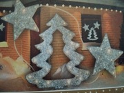 Boże Narodzenie świetlna ozdoba okienna choinka i dwie gwiazdy.