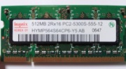 RAM HYNIX SODIMM 512MB 2Rx16 PC2-5300S-555-12