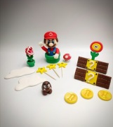 Super Mario Bros Zestaw dekoracji toppery figurka z masy cukrowej na tort 