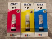 Zestaw Oryginalnych nowych tuszy EPSON 101 cyan, magenta, yellow