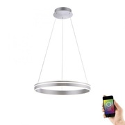 Paul Neuhaus, Q-VITO, lampa wisząca LED, okrągła, Ø 59 cm, matowy srebrny