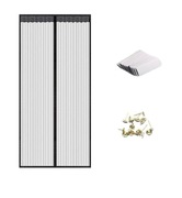 Magnetyczna moskitiera na drzwi 120 x 210cm Czarna