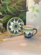 Zestaw ceramiczny Bolesławiec kubek Mars 500 ml talerzyk 18 cm