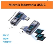 Adapter miernik pomiar ładowania USB-C watomierz kątowy