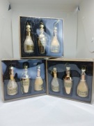 Zestaw 3 kompletów bombek choinkowych – złote buteleczki, błyszczące