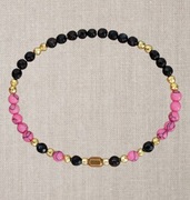 Bransoletka agat howlit różowy hematyt