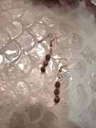 Kolczyki handmade srebro pozłacane z naturalnych kamieni piasek pustyni hem