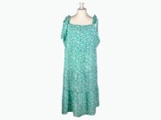 Sukienka Influence w kwiaty, 100% wiskoza, turkusowa, Plus Size 54 6XL/7XL