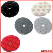 LEGO 60474 PŁYTKA 4x4 okrągła biały, czarny, czerwony, j.c. szary - 1 szt