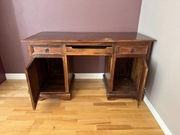 Rustykalne biurko drewniane 135x60 cm – lite drewno, solidne wykonanie