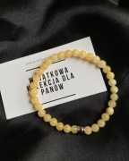 Bransoletka męska z żółtego jadeitu i srebra