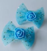 Kokardki do włosów tiulowe z tiulu spinka gumka ślub wesele