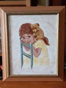 Obrazek ręcznie malowany, akryl , dziewczynka