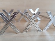 SREBRZONE KOZIOŁKI PODPÓRKI POD SZTUĆCE MONOGRAM ART DECO FRANCJA 