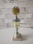 Puchar sportowy trofeum złoto-srebrne | Klasyczny, marmurowa podstawa