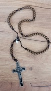 ręcznie pleciony różaniec z cudownym medalikiem