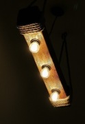 Handmade lampa drewno rustykalna belka sznur 