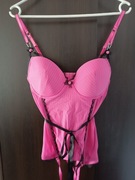 Gorset różowy w paski C85 seksowny 