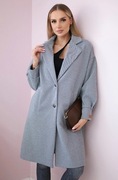 Płaszcz jednorzędowy z guzikami na podszewce szary