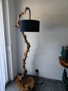 Drewniana Lampa stojąca LOFT